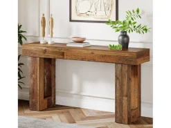 Sale Tribesigns Mesa de Console, Mesa de Entrada Rural de 160cm, Mesa de Acento Retangular para Entrada, Corredor Castanho