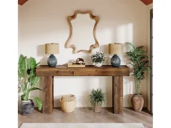 Sale Tribesigns Mesa de Console, Mesa de Entrada Rural de 160cm, Mesa de Acento Retangular para Entrada, Corredor Castanho