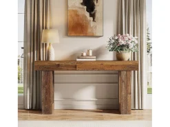 Sale Tribesigns Mesa de Console, Mesa de Entrada Rural de 160cm, Mesa de Acento Retangular para Entrada, Corredor Castanho
