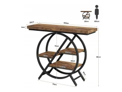 Tribesigns Mesa de Console, Mesa de Entrada de 100 cm com Tampo Espesso, Mesa de Sofá Industrial, Mesas Auxiliares, Marrom Rústico^ Consola