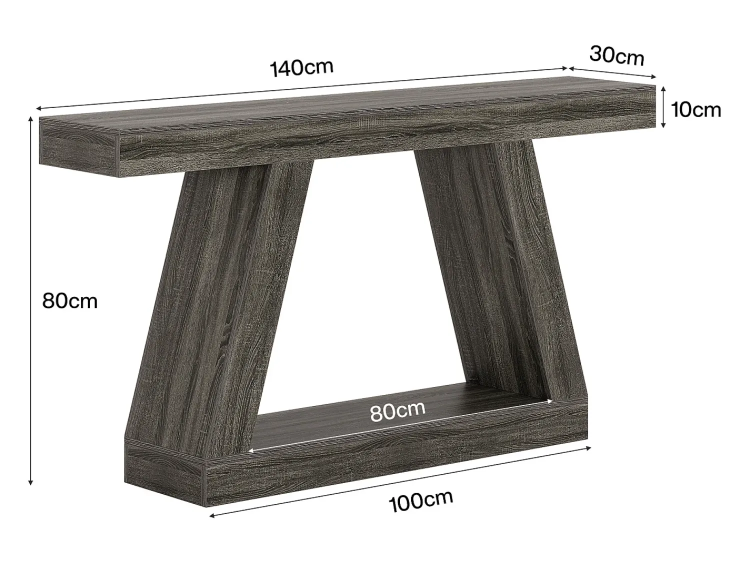 Consola|Tribesigns Mesa de Console, Mesa de Sofá Rústica de 140cm com Armazenamento, Mesa de Entrada para Corredor, Sala de Estar, Cinza Cinzento