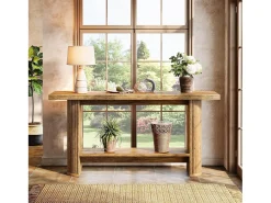 Tribesigns Mesa de console moderna de 140 cm, mesa para corredor estreito com armazenamento para a sala de estar^ Consola