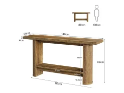 Tribesigns Mesa de console moderna de 140 cm, mesa para corredor estreito com armazenamento para a sala de estar^ Consola