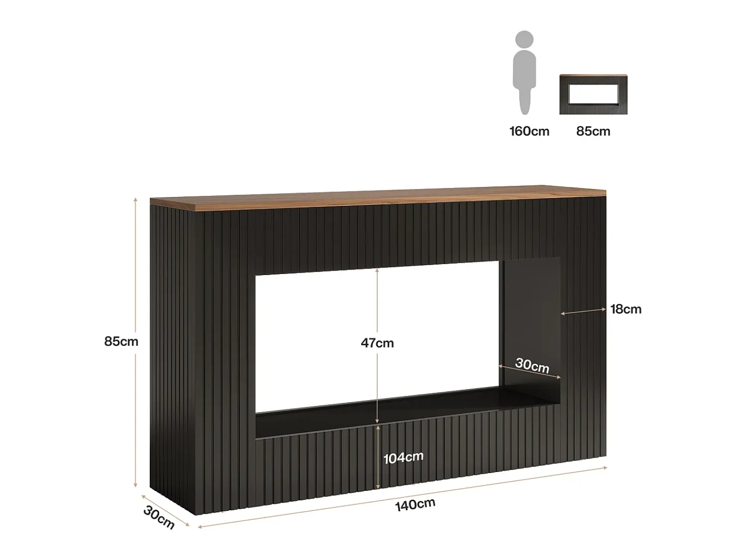 Tribesigns Mesa de console moderna, mesa de entrada em madeira de 140 cm com armazenamento, mesa para sofá estreita e comprida^ Consola