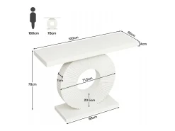 Consola*Tribesigns Mesa de Console, Móvel de Entrada com Base Circular em Forma, Mesa de Entrada de 100 cm para entrada do Sala, Corredor, 100 x 30 x 79 cm, Branco
