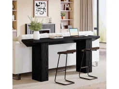 Sale Tribesigns Mesa de Console para Entrada, Mesa de Sofá Longa e Fina Preta de 160cm Preto