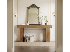 Tribesigns Mesa de console retangular com 160 cm de comprimento, Mesa baixa atrás do sofá para entrada (Natural)^ Consola