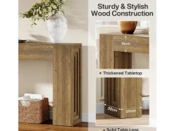 Sale Tribesigns Mesa de console retangular com 160 cm de comprimento, mesa de entrada retangular atrás do sofá Castanho