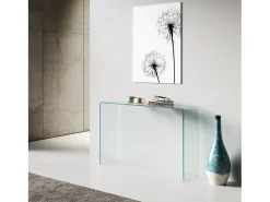 Consola|ITAMOBY Mesa de console Smalle em vidro curvado 120x40x80 cm Transparente