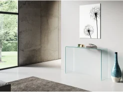 Consola|ITAMOBY Mesa de console Smalle em vidro curvado 120x40x80 cm Transparente