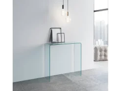 Discount ITAMOBY Mesa de console Smalle em vidro curvado 100x40x80 cm Transparente