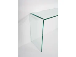 ITAMOBY Mesa de console Smalle em vidro curvado 80x40x80 cm^ Consola