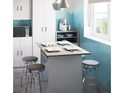 Consola| Mesa de console Tavolo, dobrável, fosco/cimento, 77/75x120x35x70 cm Branco
