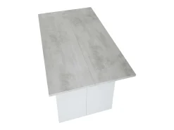 Consola| Mesa de console Tavolo, dobrável, fosco/cimento, 77/75x120x35x70 cm Branco