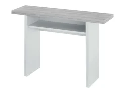 Consola| Mesa de console Tavolo, dobrável, fosco/cimento, 77/75x120x35x70 cm Branco
