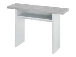 Consola| Mesa de console Tavolo, dobrável, fosco/cimento, 77/75x120x35x70 cm Branco