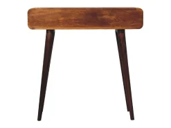 Outlet Mesa de corredor curvada em castanho Artisan Furniture, 2 gavetas, castanho Castanho chocolate