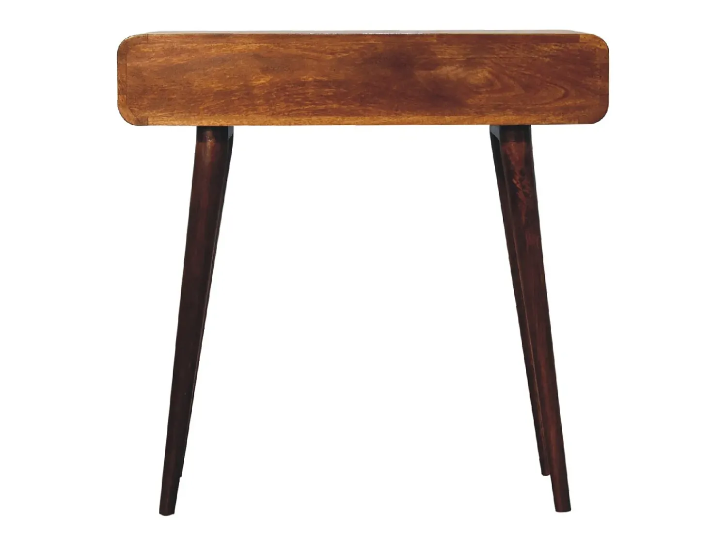Outlet Mesa de corredor curvada em castanho Artisan Furniture, 2 gavetas, castanho Castanho chocolate