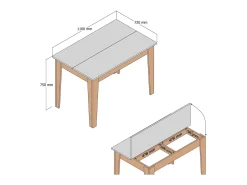 Mesa De Centro|Menzzo Mesa de Cozinha Moderna Kiev 512 - Branco e Carvalho Elegante Castanho
