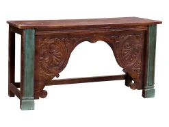 Consola* Mesa de entrada artesanal em madeira Multicor