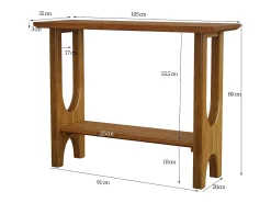 Tribesigns Mesa de entrada de 105 cm com espaço de armazenamento, mesa de corredor moderna de dois andares com pernas de madeira maciça para sala de estar, corredor^ Consola