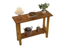 Tribesigns Mesa de entrada de 105 cm com espaço de armazenamento, mesa de corredor moderna de dois andares com pernas de madeira maciça para sala de estar, corredor^ Consola