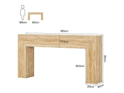 Tribesigns Mesa de Entrada de 160cm, Mesa Console Longa e Fina para Sofá com Finish Falso de Travertino e Pernas Resistentes^ Consola