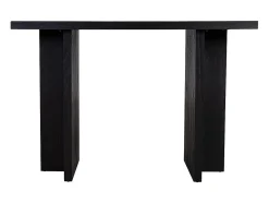 mesa de entrada de madeira preta^ Consola