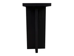 mesa de entrada de madeira preta^ Consola