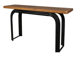 mesa de entrada de madeira preta Preto