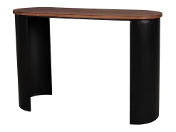 mesa de entrada de madeira preta^ Consola