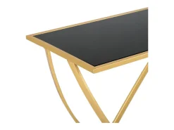 Discount Mesa de entrada em metal com tampo de vidro Dourado