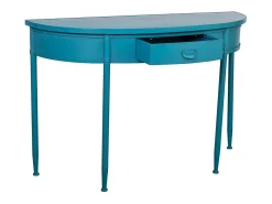 Consola| Mesa de entrada em metal com 1 gaveta, azul envelhecido Verde