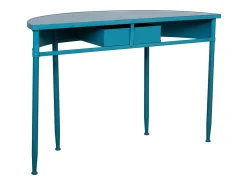 Consola| Mesa de entrada em metal com 1 gaveta, azul envelhecido Verde