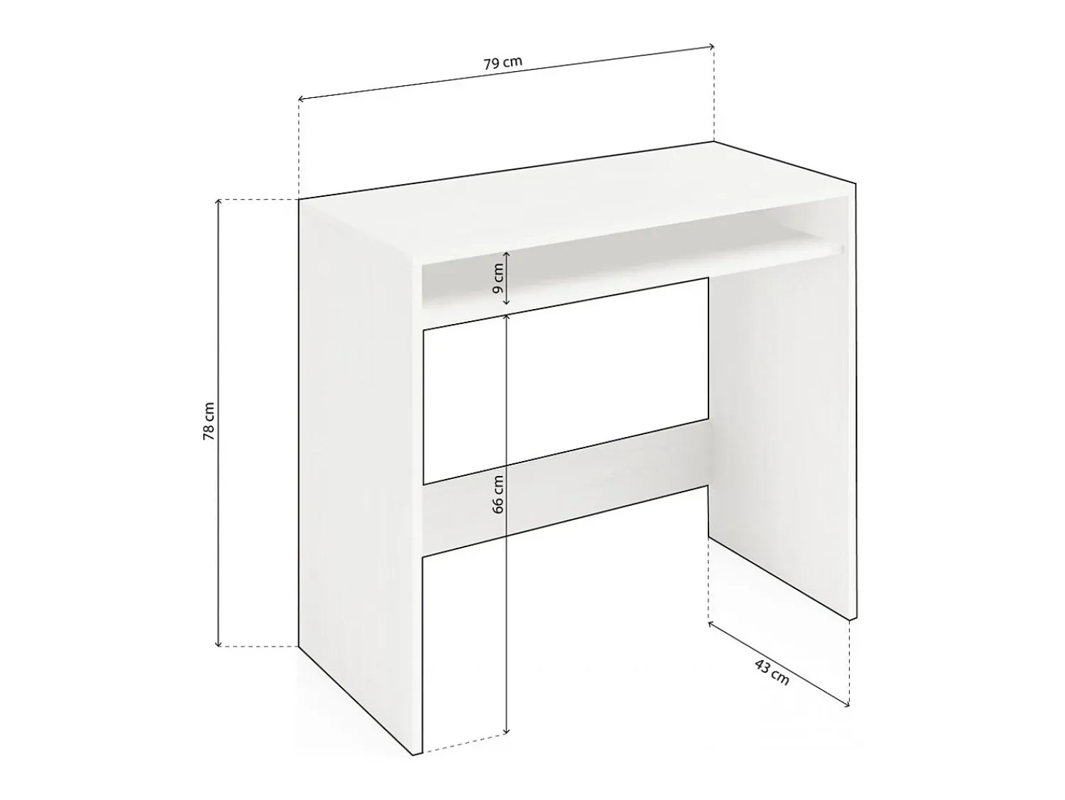 duehome Mesa de escrita Dax Blanco Alpes^ Consola