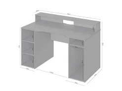 Consola|duehome Mesa de escrita Galax Cinzento