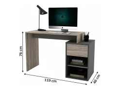 Móvel De Tv|Saldosystocks Mesa de Escritório DN com Gaveta, 119x76cm Branco