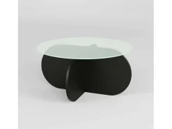 Dmora Mesa de estar Dalcibiad, Mesa baixa para café, Suporte para sofá, Prateleira para sala de estar, 75x75h35 cm,^ Mesa De Centro