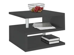 Mesa De Centro|Dmora Mesa de estar Dcalligari, Mesa de estar, Armário de armazenamento baixo, Mesa de café, 55x55h41 cm, Antracite Preto