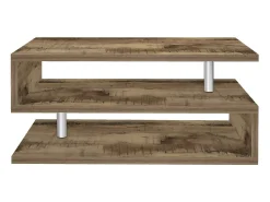 Dmora Mesa de estar Dcambias, Mesa de sala de estar, Armário de armazenamento baixo, Mesa de café, 90x55h41 cm, Bordo^ Mesa De Centro