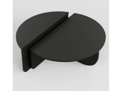 Dmora Mesa de estar Dgiarett, Mesa baixa de café, Suporte de revistas para sofá, Prateleira para sala de estar, 90x90h35 cm,^ Mesa De Centro