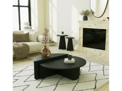 Dmora Mesa de estar Dgiarett, Mesa baixa de café, Suporte de revistas para sofá, Prateleira para sala de estar, 90x90h35 cm,^ Mesa De Centro