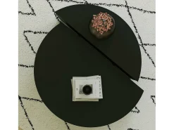 Dmora Mesa de estar Dgiarett, Mesa baixa de café, Suporte de revistas para sofá, Prateleira para sala de estar, 90x90h35 cm,^ Mesa De Centro