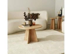 Discount Dmora Mesa de estar Dkluiver, Mesa baixa para café, Suporte para sofá, Prateleira para sala de estar, 60x60h40 cm, Carvalho Castanho