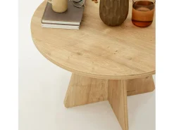Discount Dmora Mesa de estar Dkluiver, Mesa baixa para café, Suporte para sofá, Prateleira para sala de estar, 60x60h40 cm, Carvalho Castanho