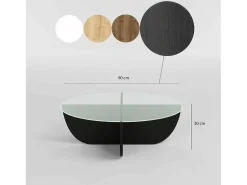 Mesa De Centro|Dmora Mesa de estar Dpere, Mesa de café baixo, Porta-revistas para sofá, Prateleira de sala de estar, 90x90h30 cm, Preto