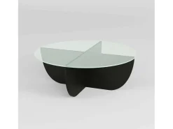 Mesa De Centro|Dmora Mesa de estar Dpere, Mesa de café baixo, Porta-revistas para sofá, Prateleira de sala de estar, 90x90h30 cm, Preto