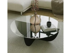 Mesa De Centro|Dmora Mesa de estar Dpere, Mesa de café baixo, Porta-revistas para sofá, Prateleira de sala de estar, 90x90h30 cm, Preto