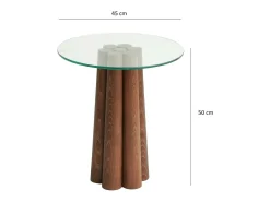 Mesa De Centro*Dmora Mesa de estar Dperr, Mesa baixa para café, Suporte para sofá, Prateleira para sala de estar, 45x50h50 cm, Noz Castanho