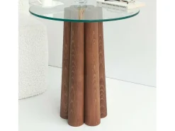 Mesa De Centro*Dmora Mesa de estar Dperr, Mesa baixa para café, Suporte para sofá, Prateleira para sala de estar, 45x50h50 cm, Noz Castanho